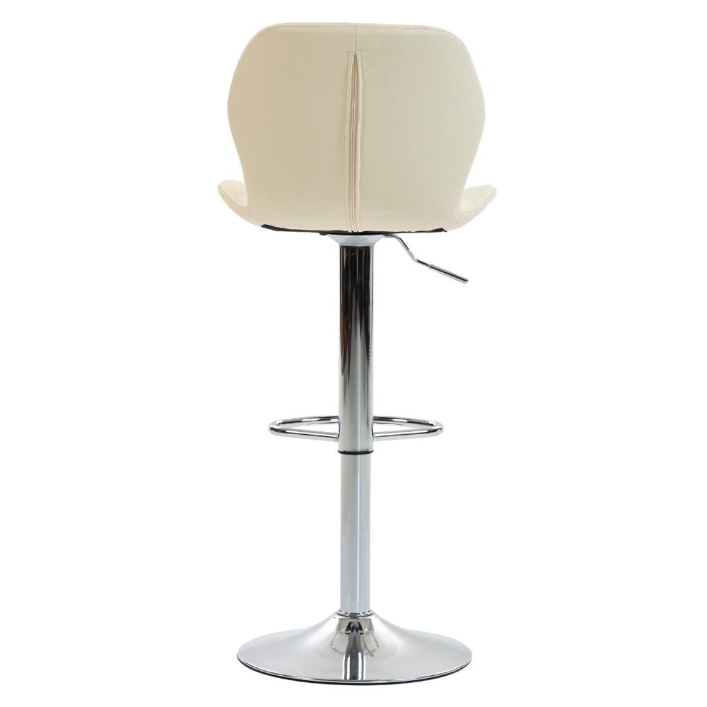 Scaun de Bar Inalt Cu Spatar KD Home Velvet Rise 360, Crem