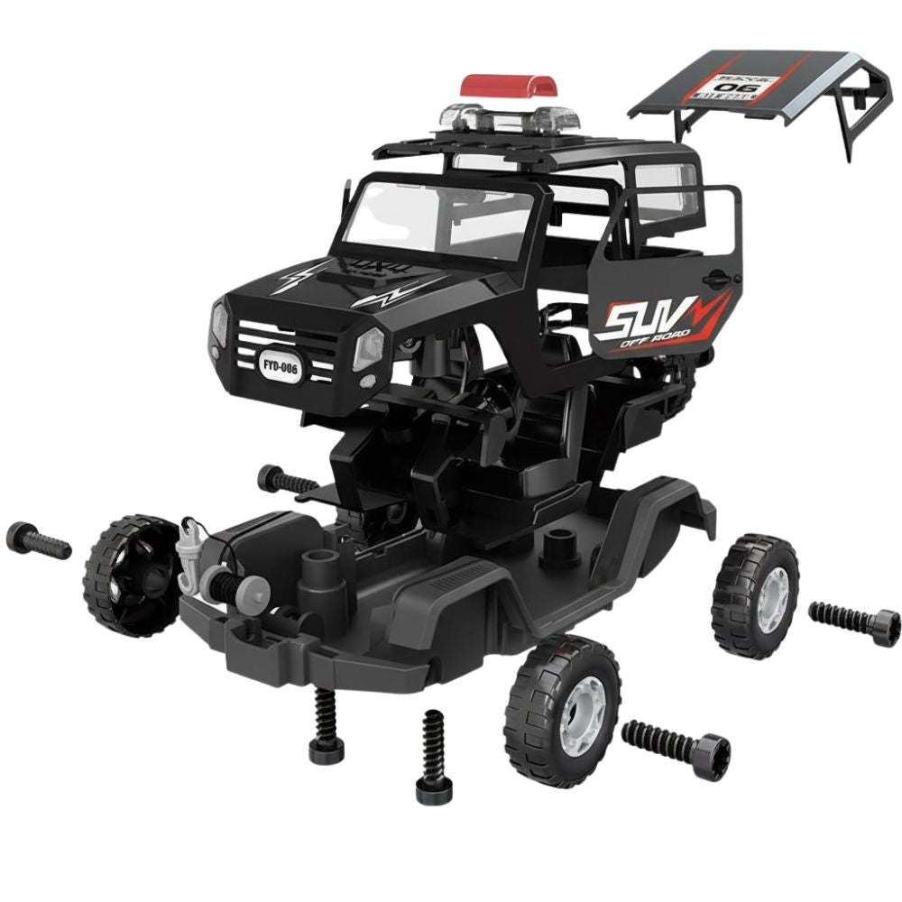 Masina 2 in 1 SWAT si Jeep de Construit si Asamblat De Jucarie Pentru Copii KidProtect Build Me