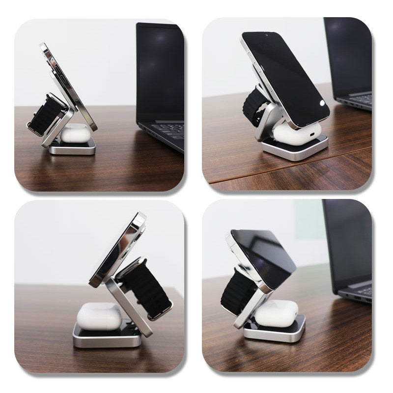 Statie incarcare wireless 3 in 1 universal pliabil Loowoko® PB11
