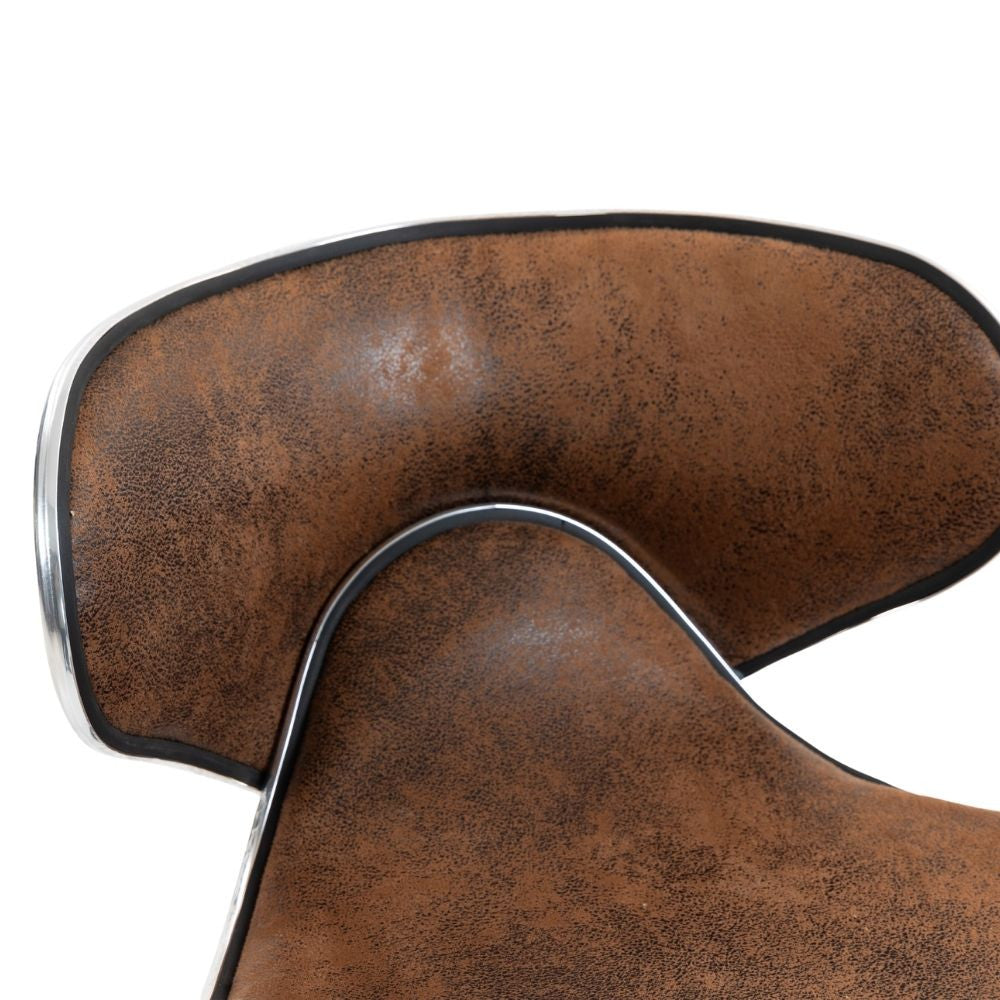 Scaun de Bar Inalt Cu Spatar KD Home® Sky Vintage, Maro