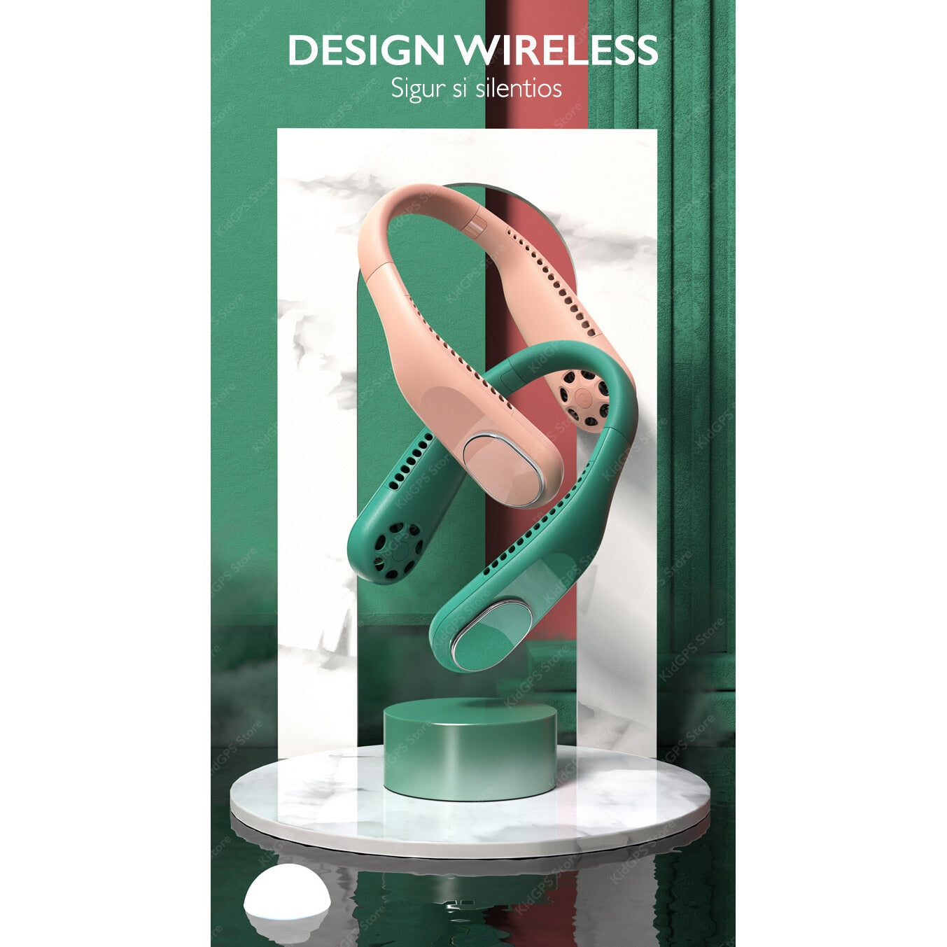 Mini ventilator portabil pentru gat, KD Home® F60