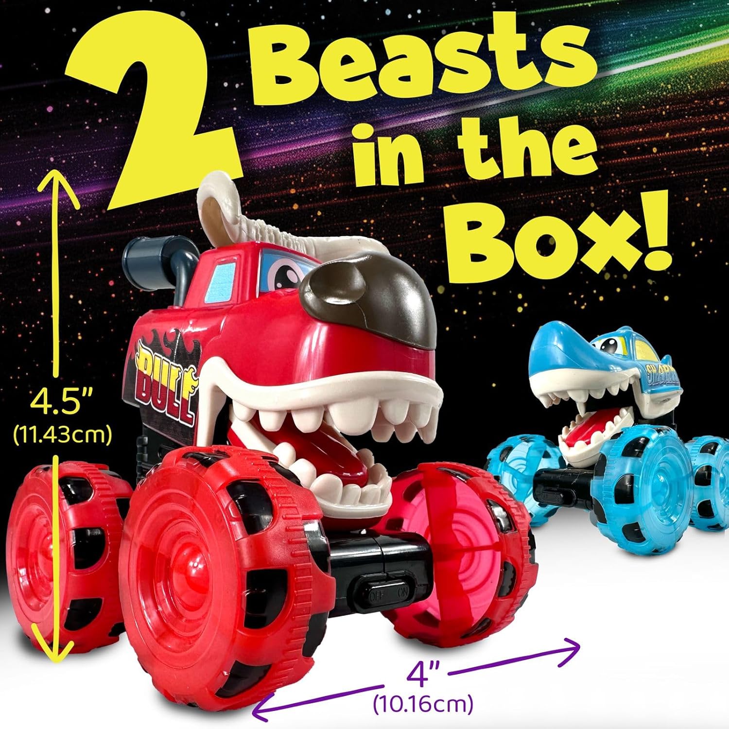 Set Masinute Pentru Copii, KidProtect Monster Wheely