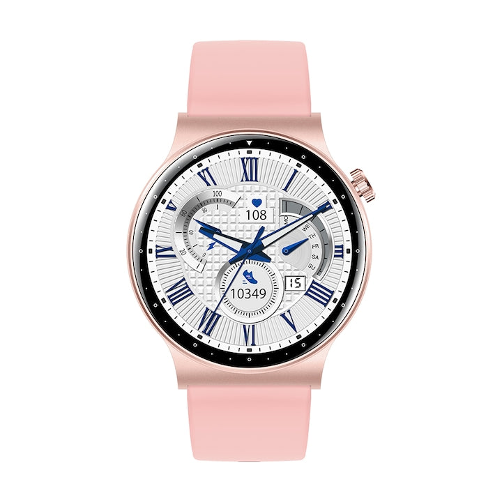 Smartwatch pentru femei TechONE® KR08 Pearl, Roz