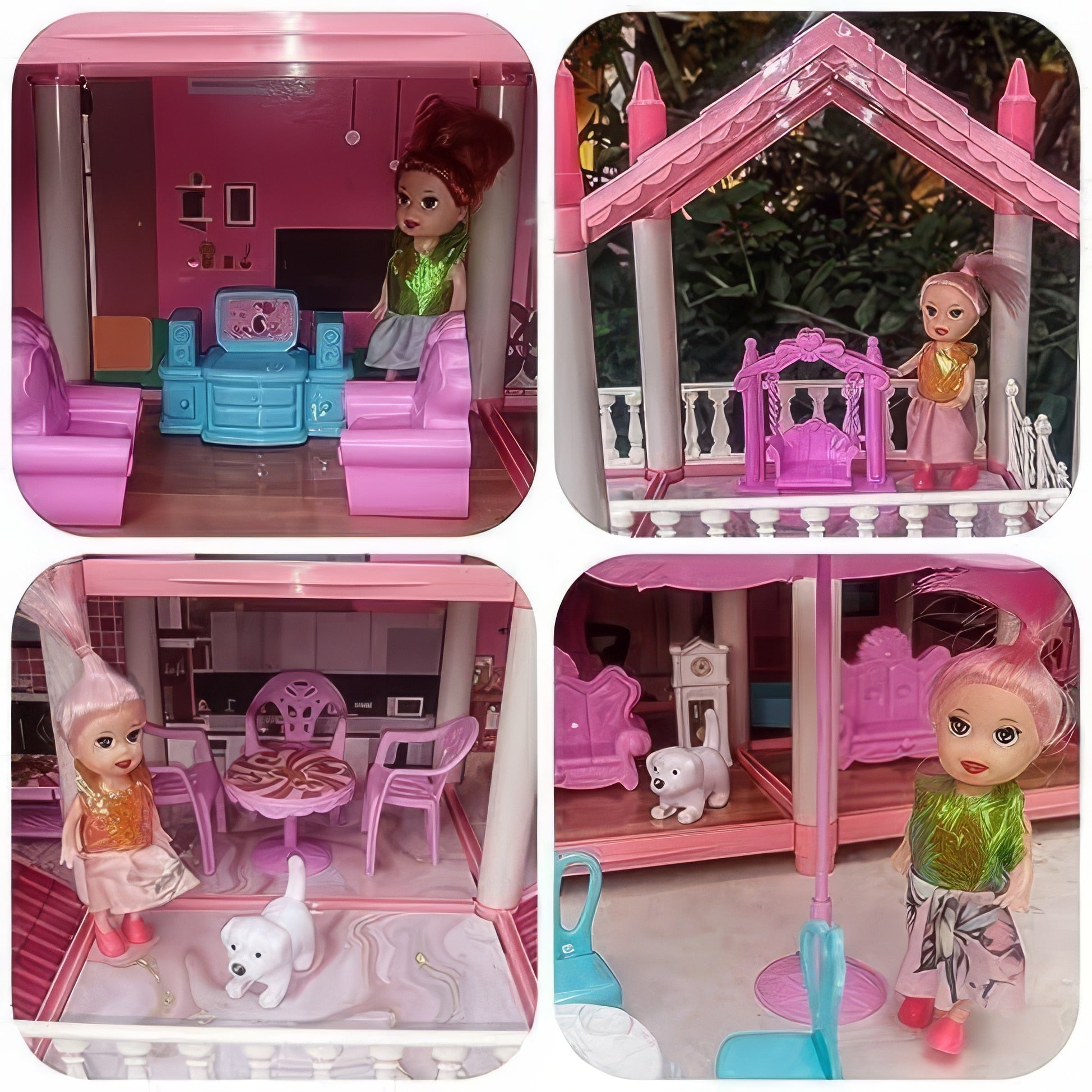 Casuta Papusi Copii Fetite Kidprotect® Tiny Doll Retreat, Roz