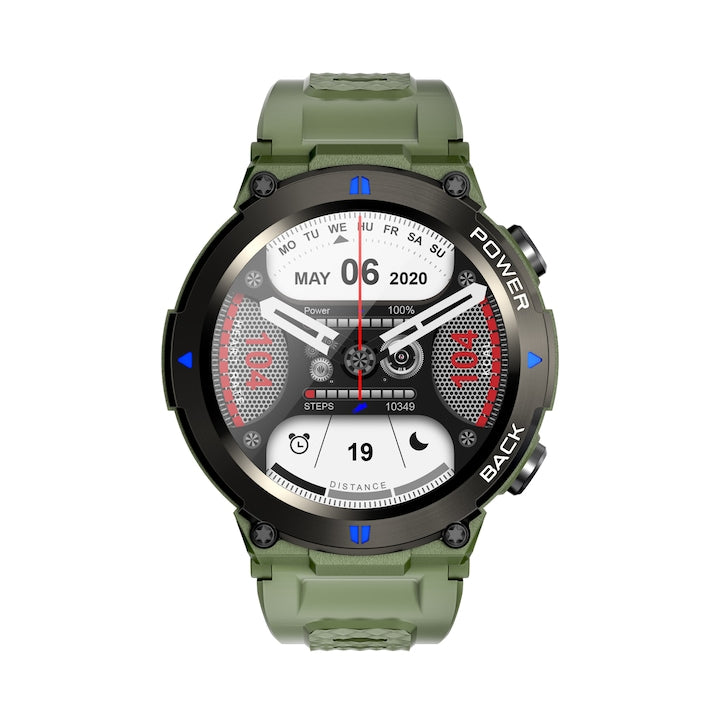 Ceas smartwatch barbati TechONE® A80 Ghost, Verde