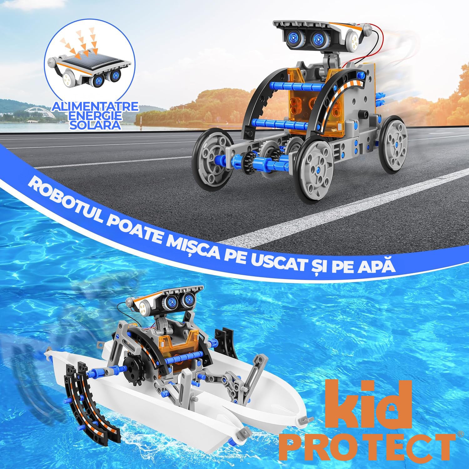 Set De Creatie Roboti Cu Energie Solara KidProtect SolarBotix 13-in-1