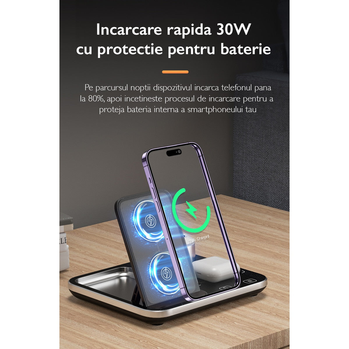 Incarcator Wireless 4 in 1 Universal Loowoko® R12
