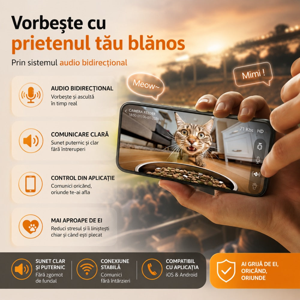 Dozator Mancare Automat Grunluft F05 WiFi