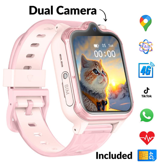 Ceas Smartwatch Copii Si Telefon Techone KT42, Roz