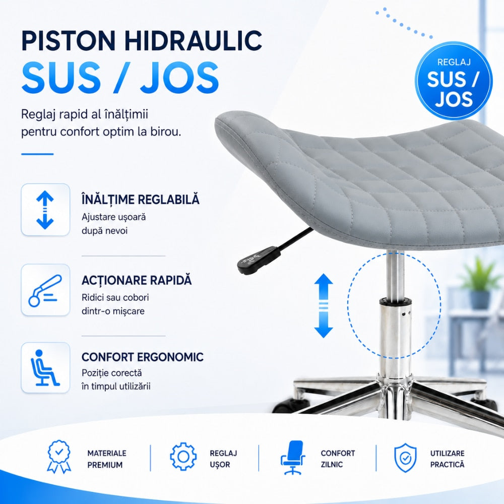 Set 2 Scaune De Birou KD Home OfficeGlide Nova 2, Gri