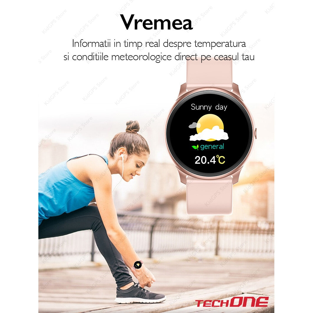 Smartwatch si bratara fitness TechONE™ KW19 Pro, Negru