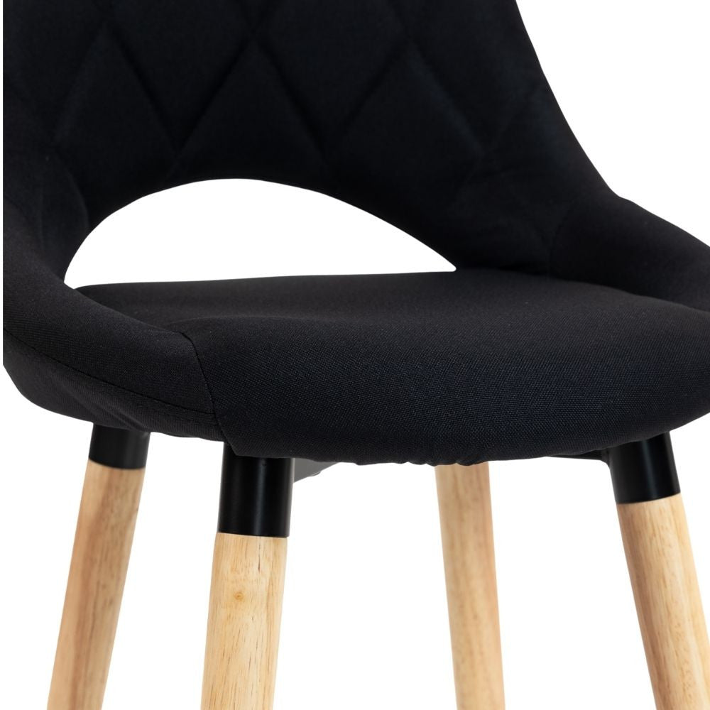 Set 2 x Scaun de Bar Inalt Premium KD Home BarLuxe Nova, Negru