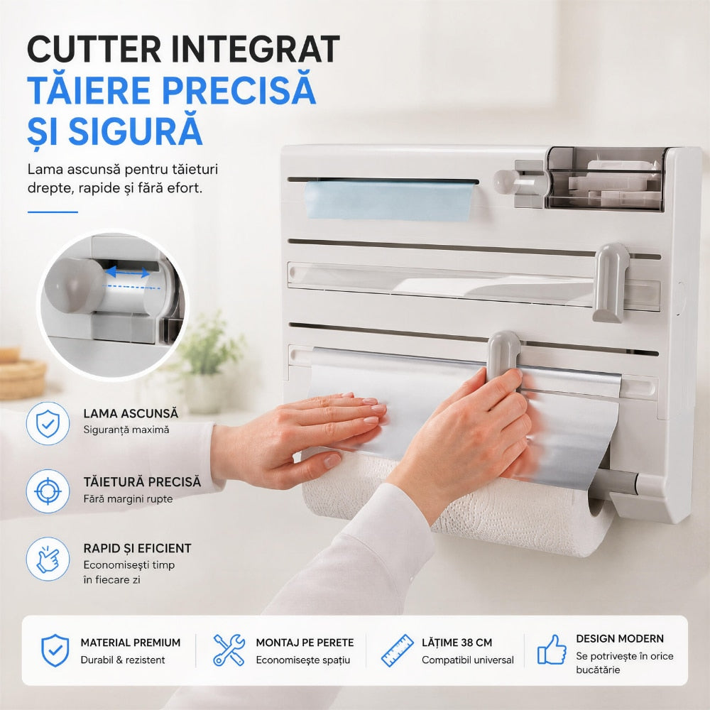 Suport Prosoape 5 in 1 Hartie Bucatarie KD Home WrapEase