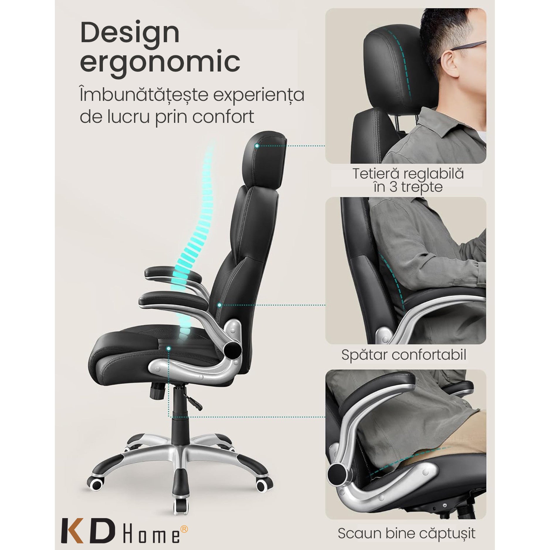 Scaun De Birou Directorial Ergonomic KD Home Stratos Glide