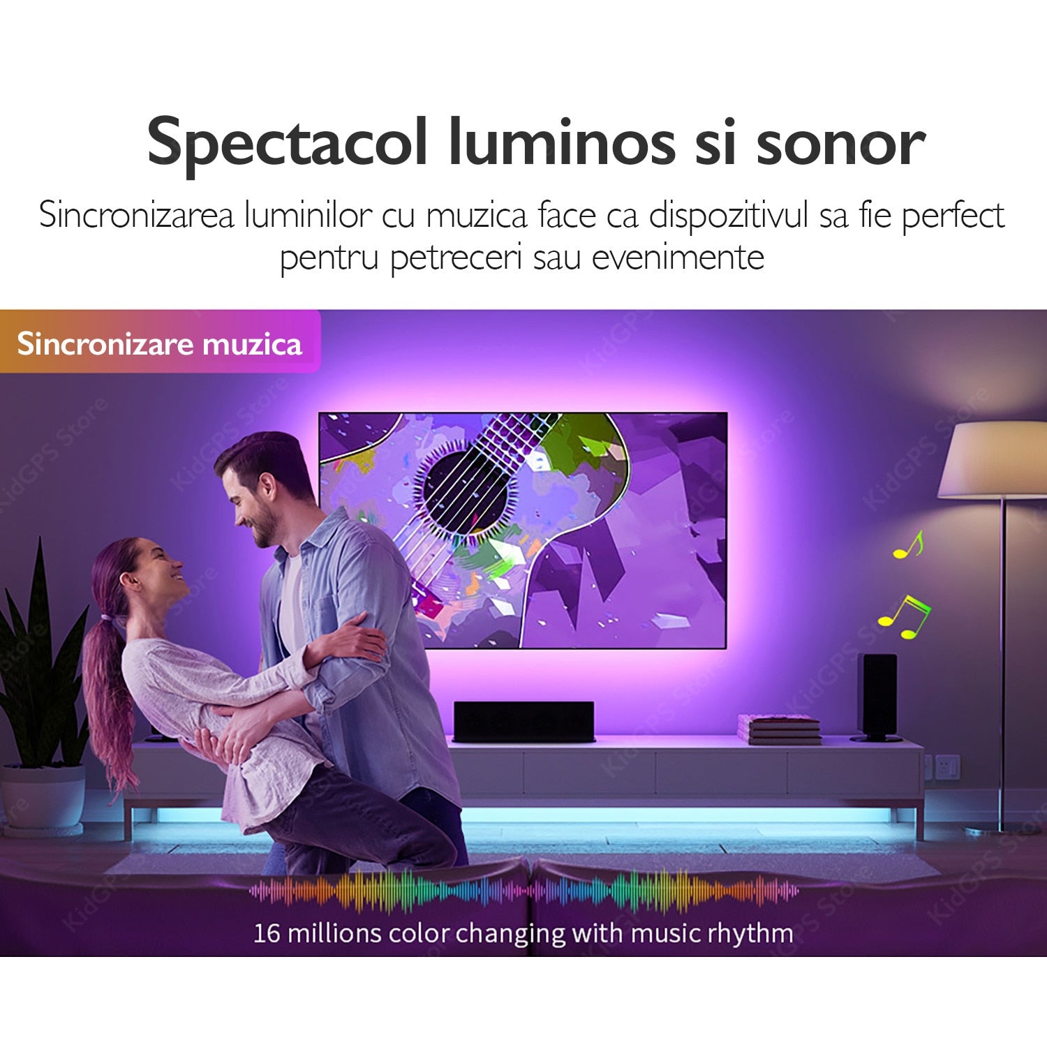 Kit Banda LED TV Huerler™ Smart RGB 2.5 metri