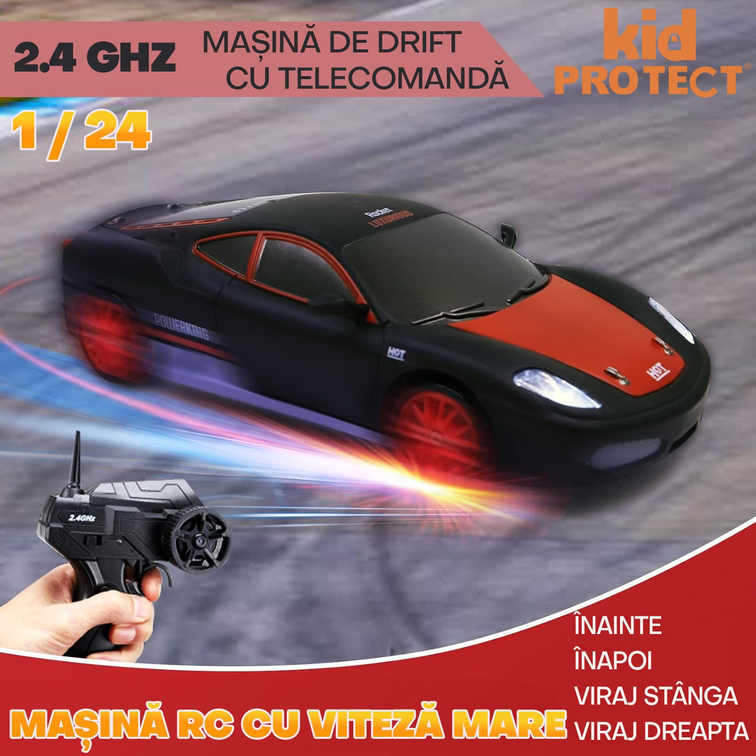 Masinuta cu Telecomanda 2-1 Kidprotect SkidForce Pro