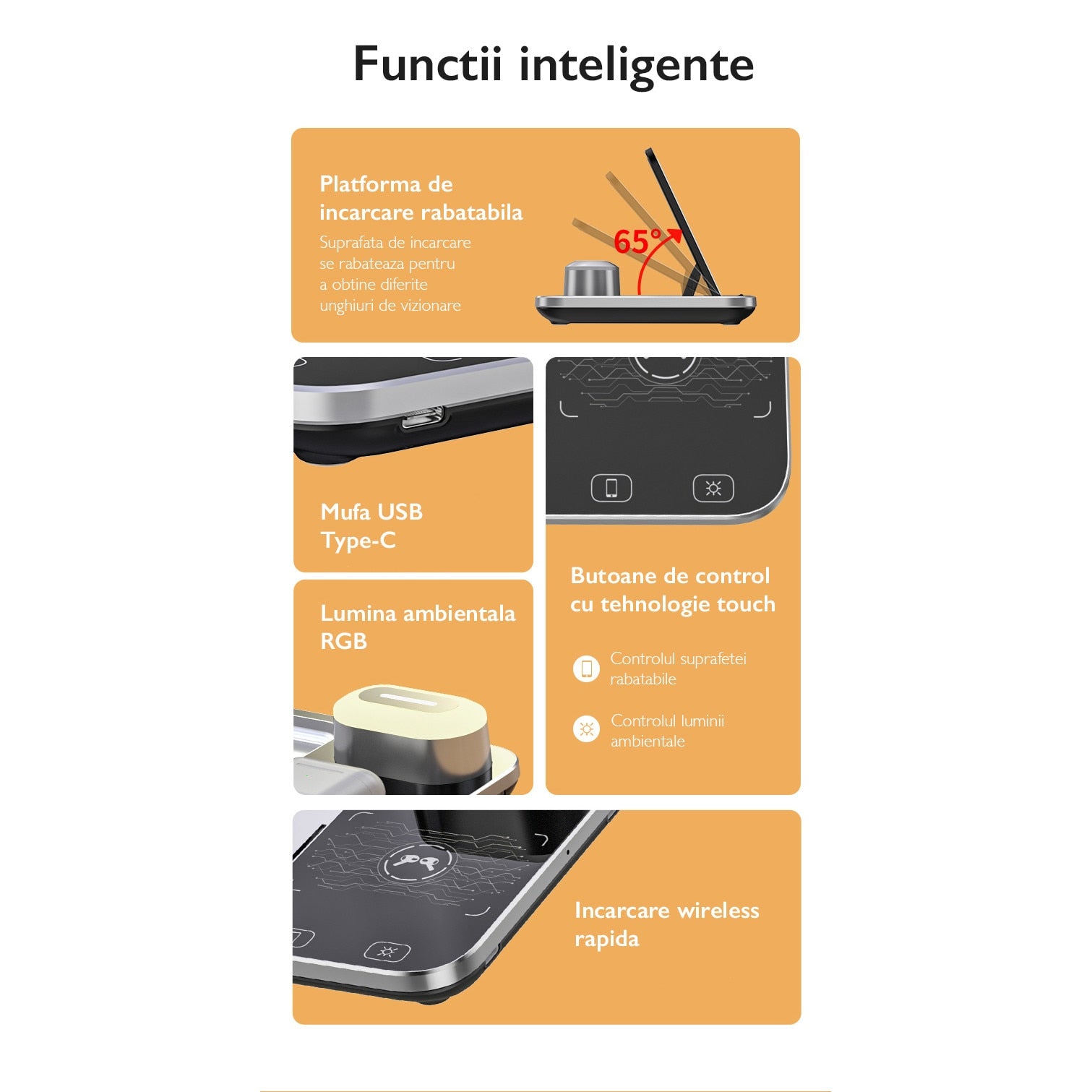Incarcator Wireless 4 in 1 Universal Loowoko® R12