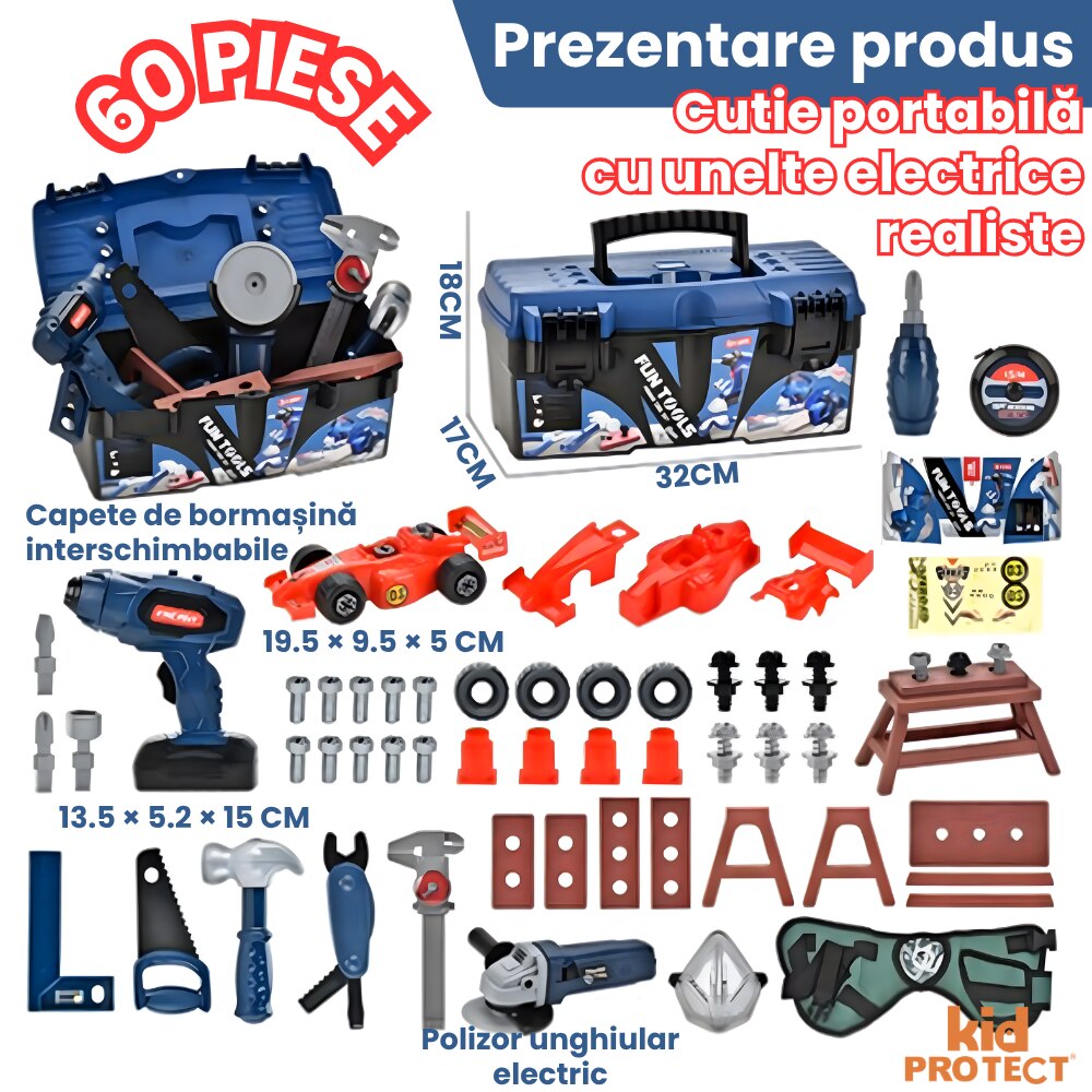 Trusa de Scule Copii 3 in 1 Kidprotect Workie Master