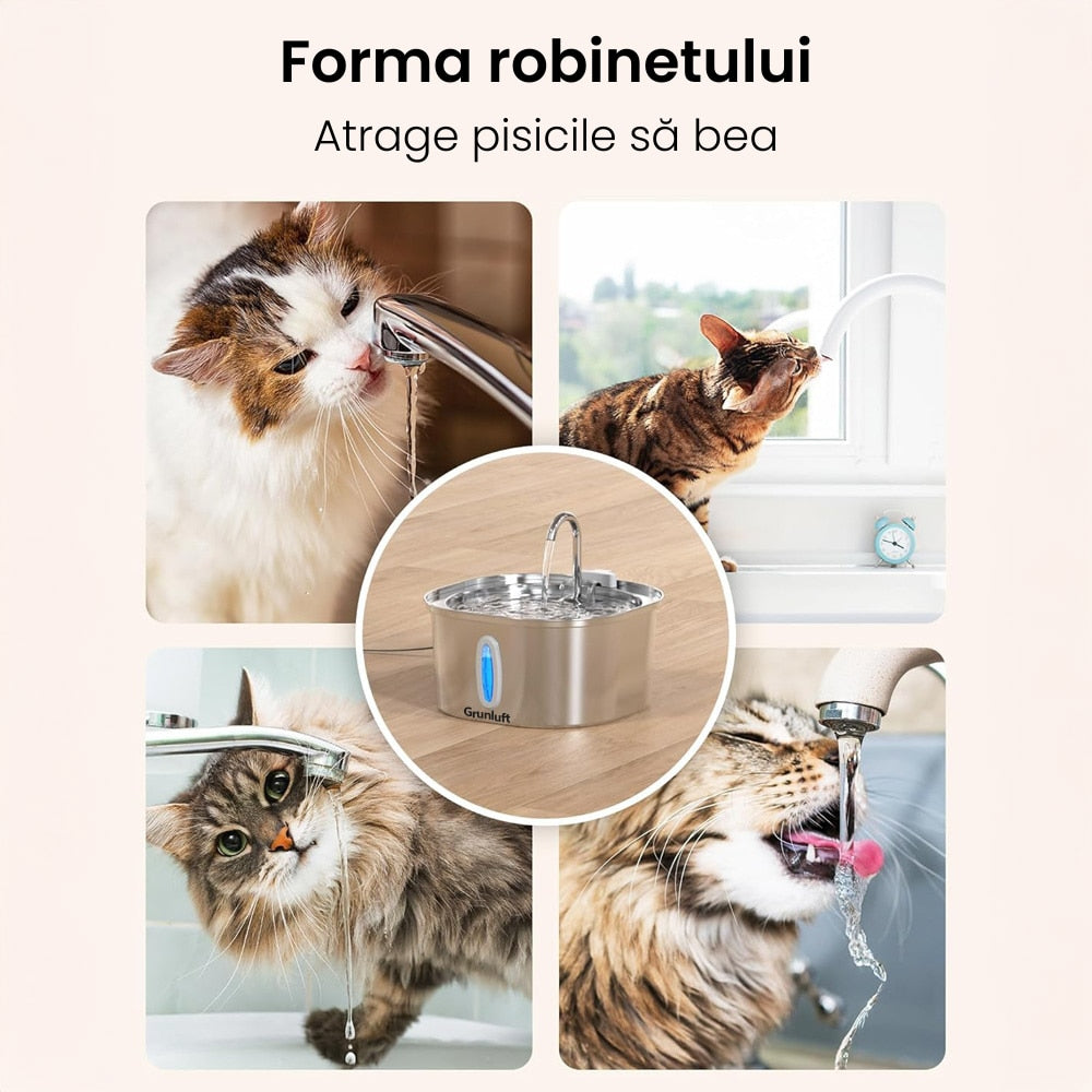 Fantana Apa Pisici si Caini Automat Inox 3.2 L, Grunluft HydroPaw