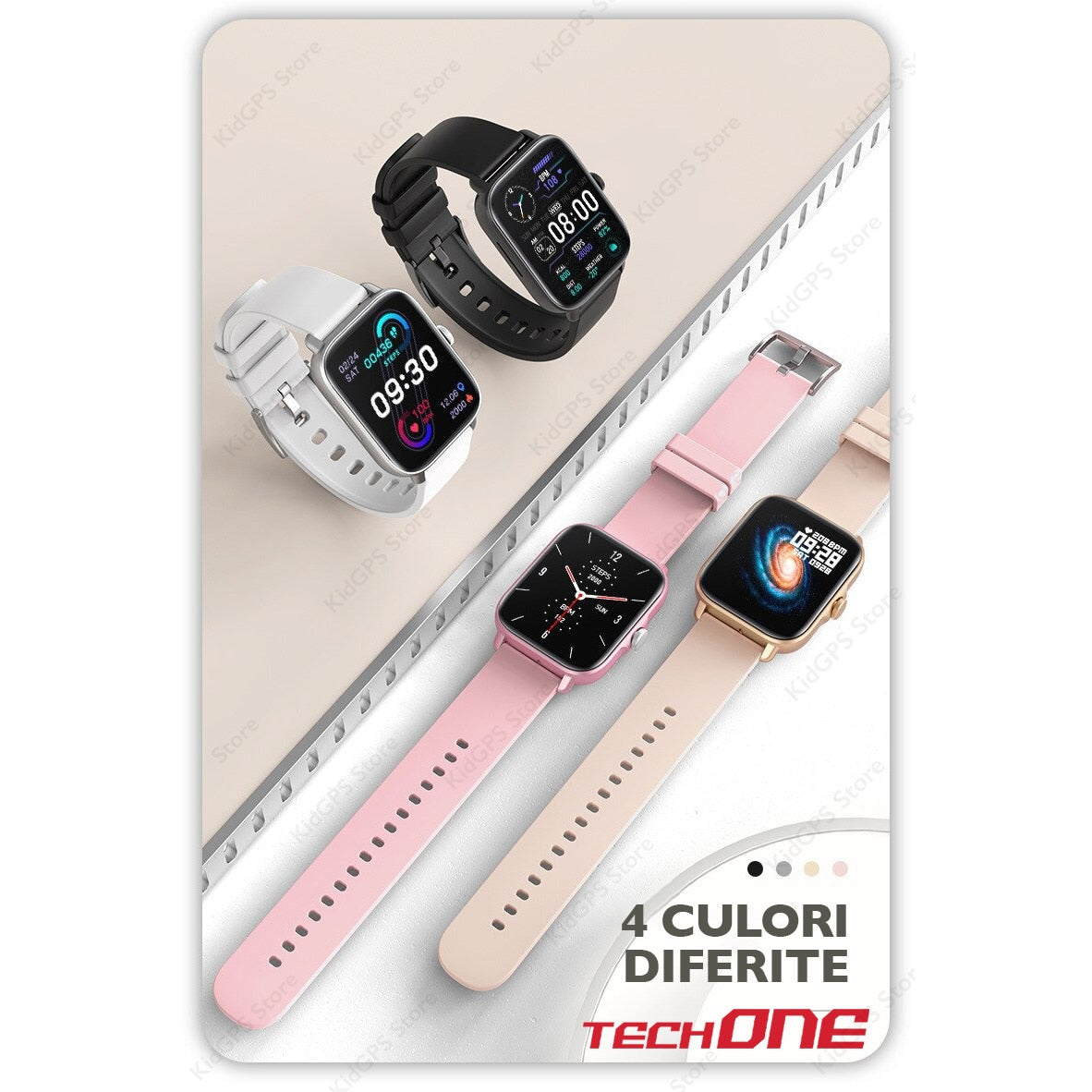 Ceas smartwatch femei TechONE Y22, Auriu
