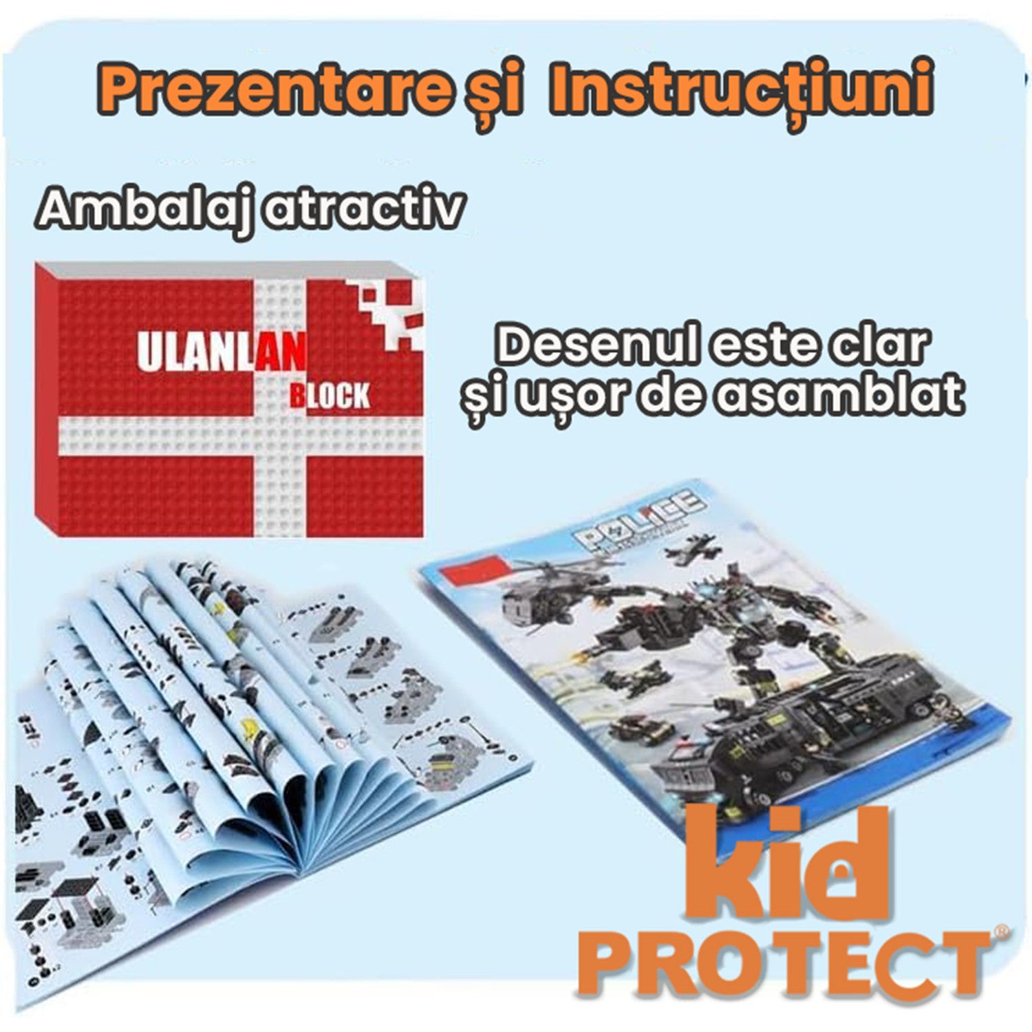 Set de Constructie cu Piese Tip Lego 8 in 1 Kidprotect City Swat