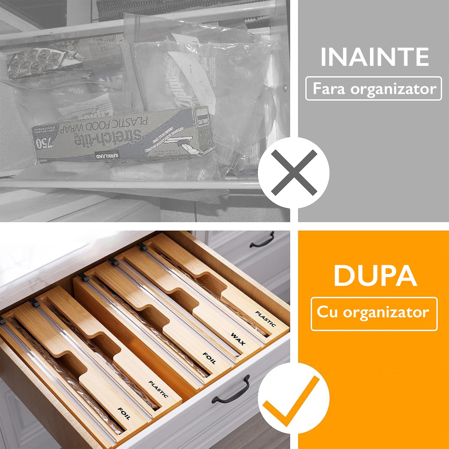 Suport Rola Hartie de Bucatarie KD Home® Stretch Master, Maro