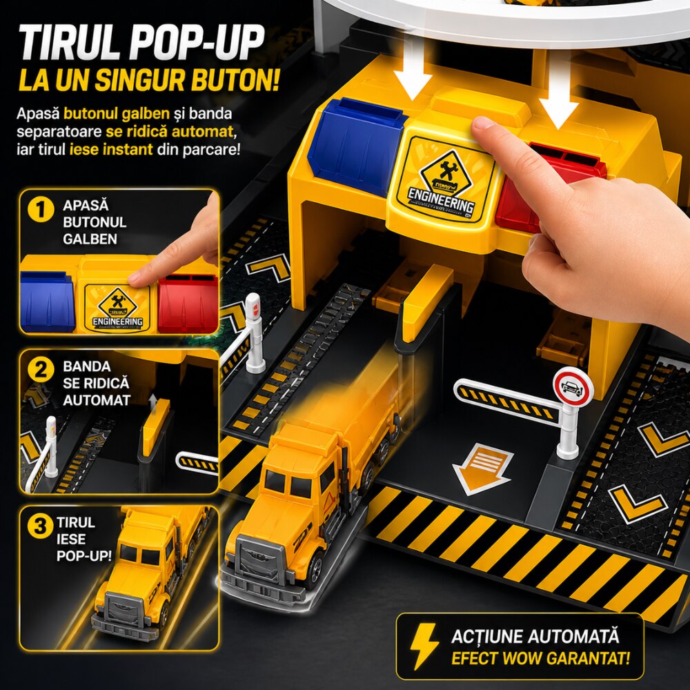 Set Jucarie Interactiva Parcare Auto Pentru Masinute KidProtect Parking Tower