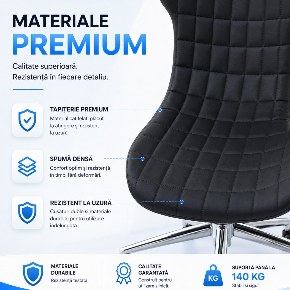 Set 2 Scaune De Birou KD Home OfficeGlide Nova 2, Negru