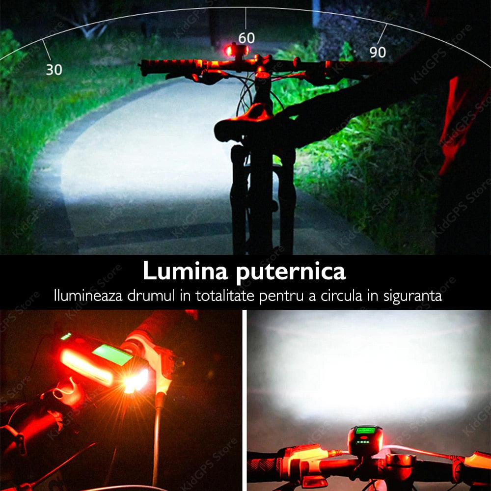 Far bicicleta cu ciclocomputer Huerler® AS-08-08