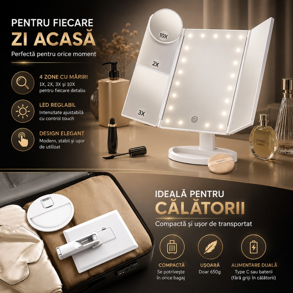 Oglinda Cosmetica Cu Marire Cu Led Pentru Machiaj KD Home BelleVue