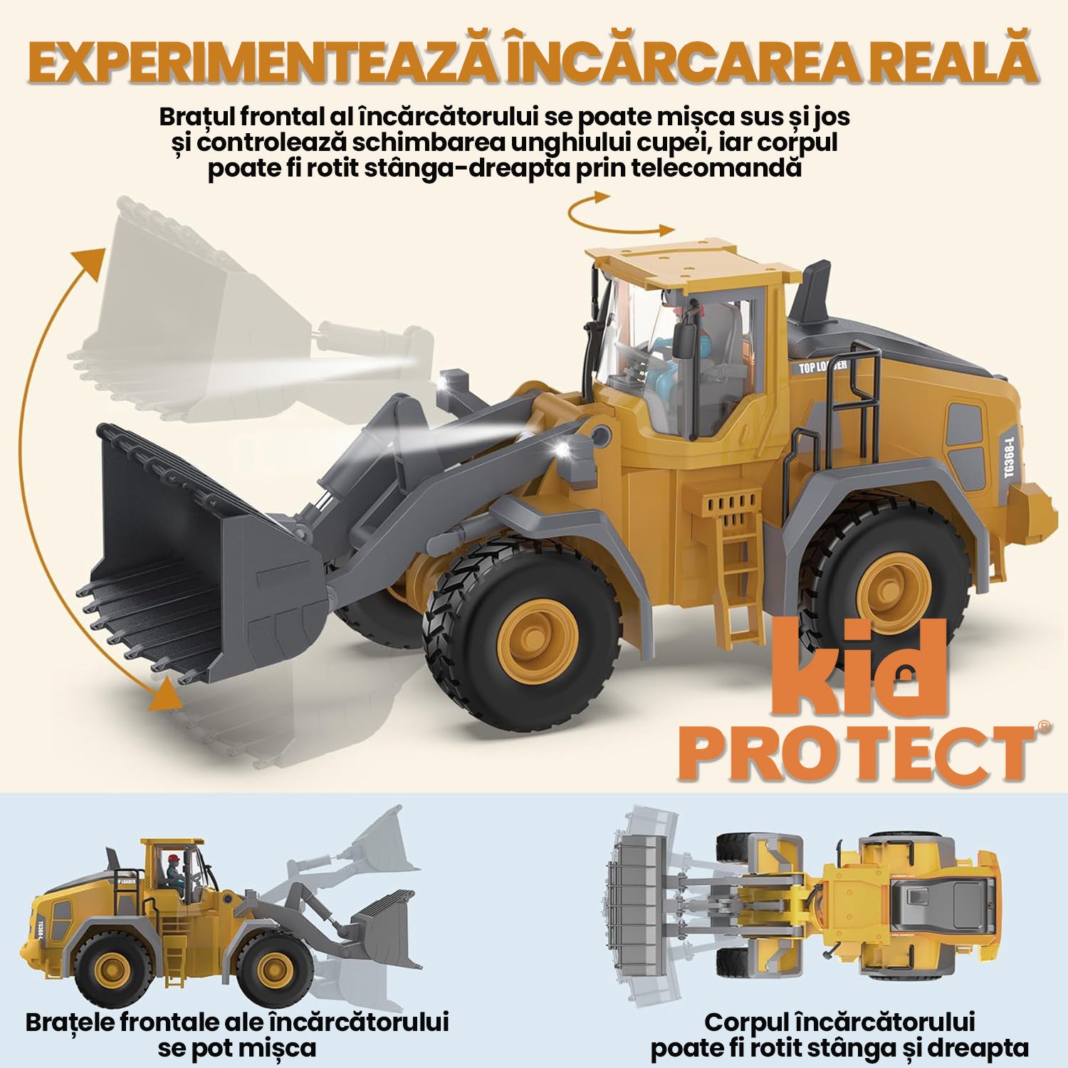 Buldozer Cu Telecomanda Pentru Copii KidProtect DozerMaster X