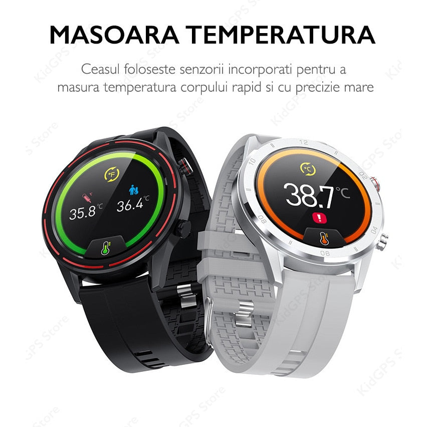 Ceas smartwatch TechONE™ KM02, Negru
