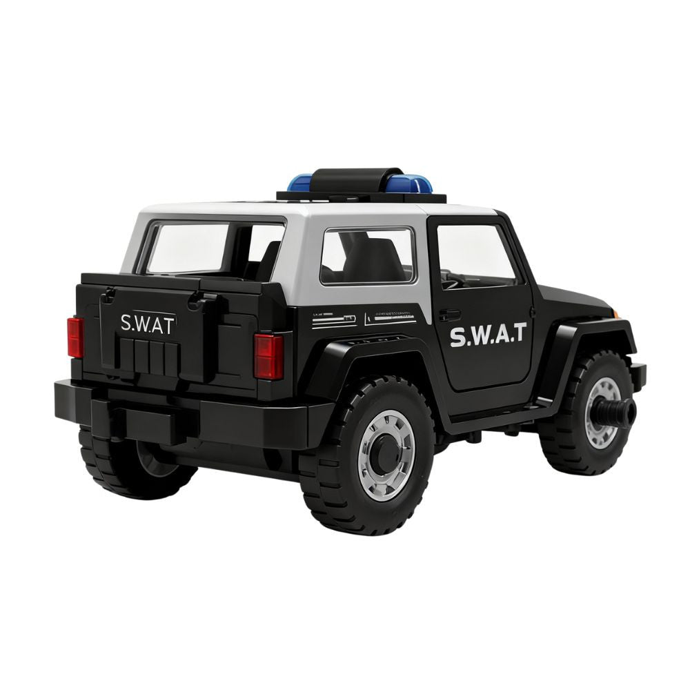 Masina 2 in 1 SWAT si Jeep de Construit si Asamblat De Jucarie Pentru Copii KidProtect Build Me