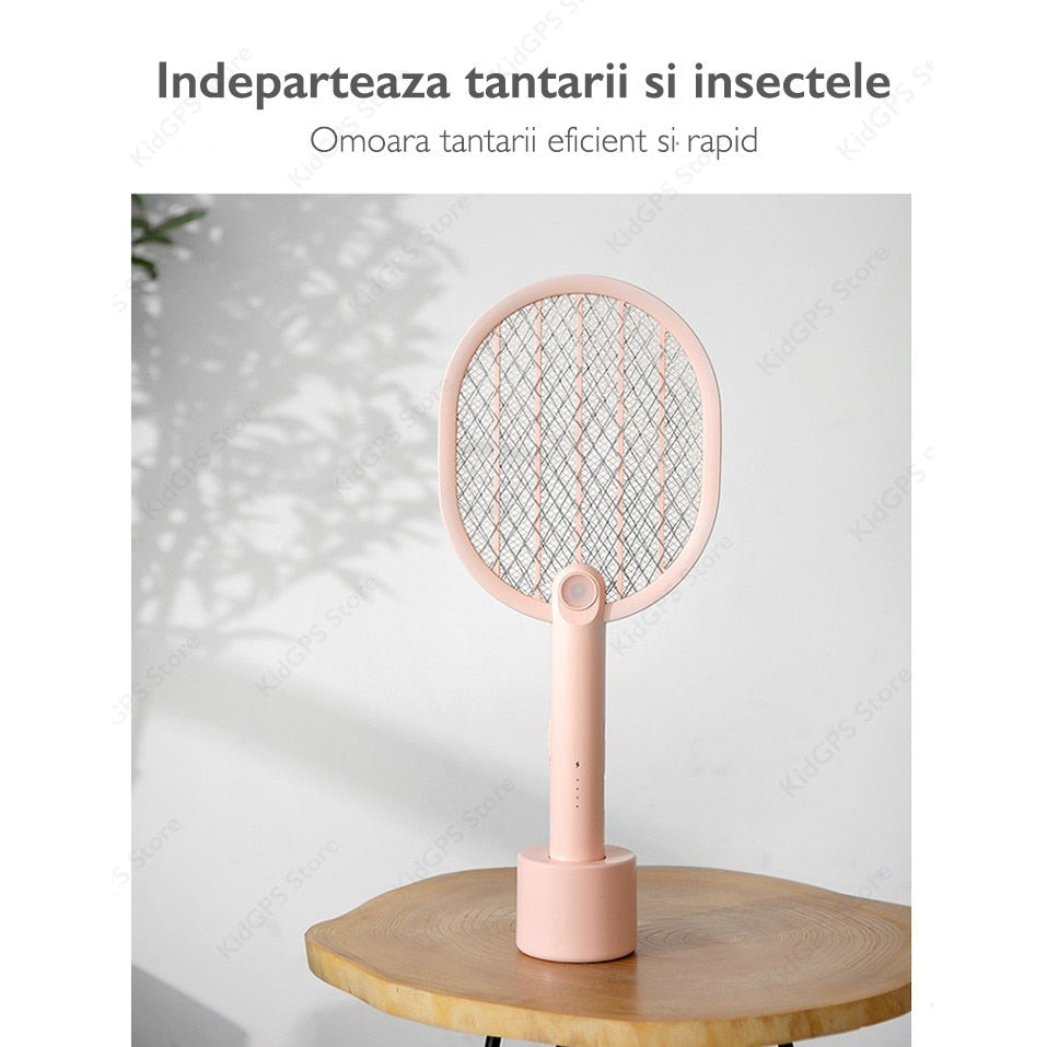 Paleta electrica anti tantari si insecte 2 in 1 Grunluft®, Galben