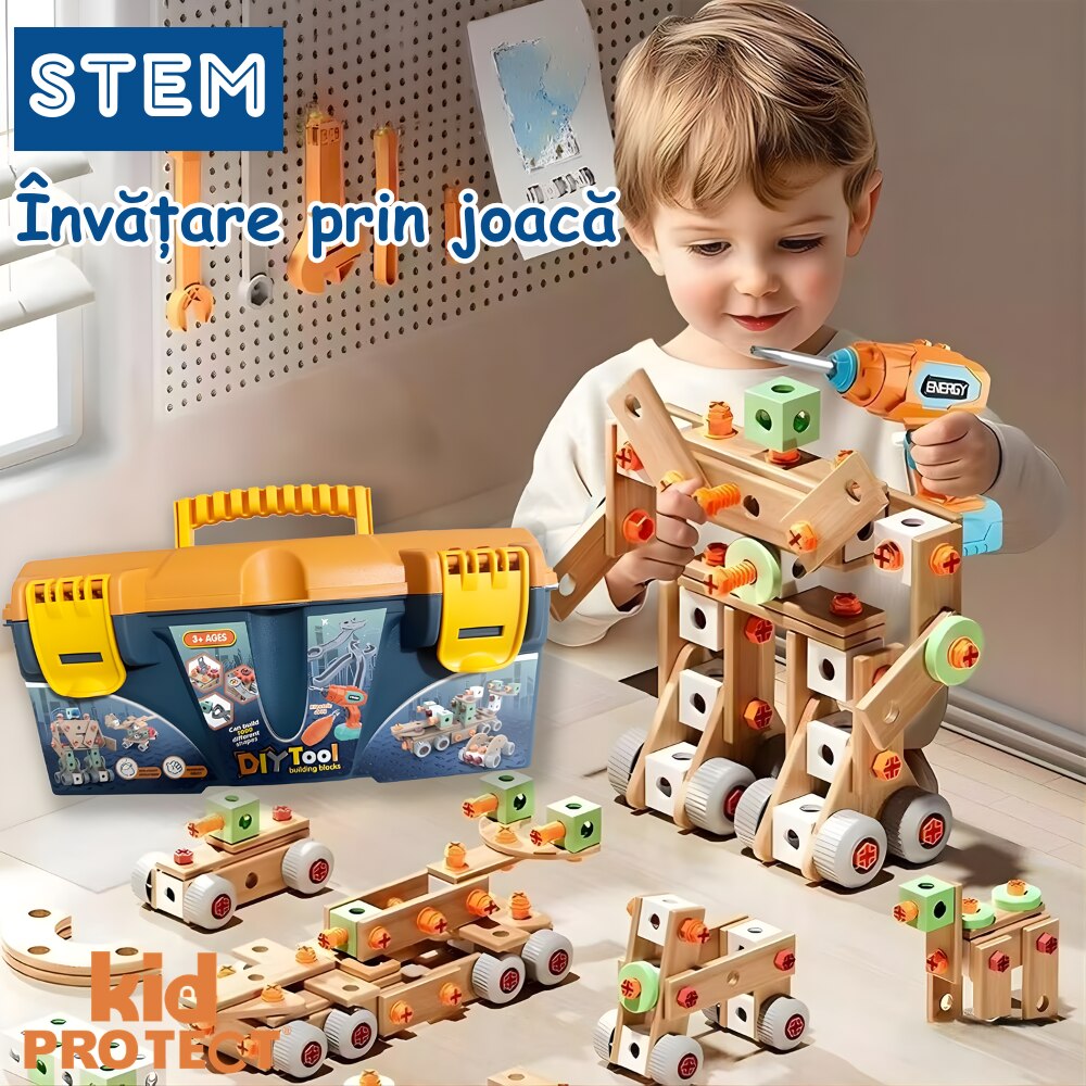 Trusa de Scule Copii De Constructie, Kidprotect Constructor Meister