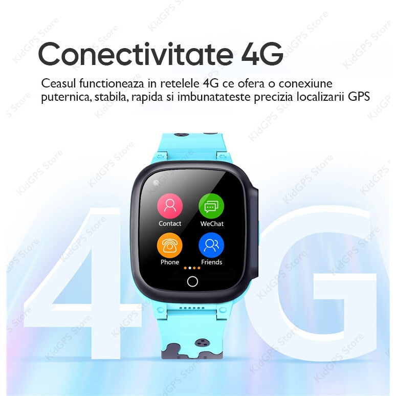 Ceas smartwatch GPS copii Techone™ LT25 4G, Albastru