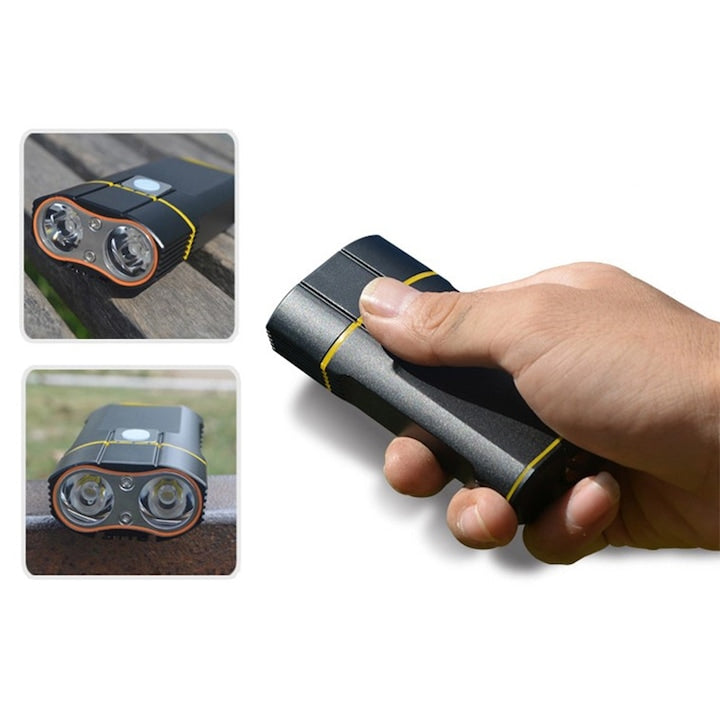 Far bicicleta cu suport telefon Huerler® Y1