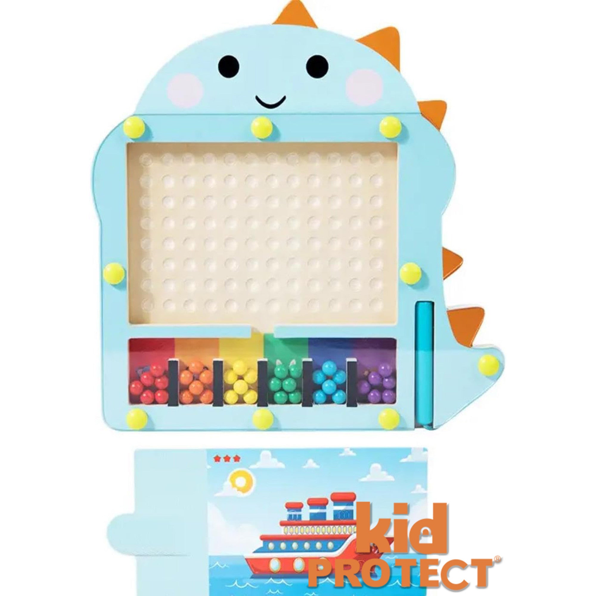 Jucarie Tip Puzzle Magnetic Montessori Din Lemn cu Bilute Pentru Copii KidProtect BrainOrbs