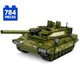 Set de Constructie cu Piese Tip Blocuri Constructie 784 Piese MiniBric Green Tank