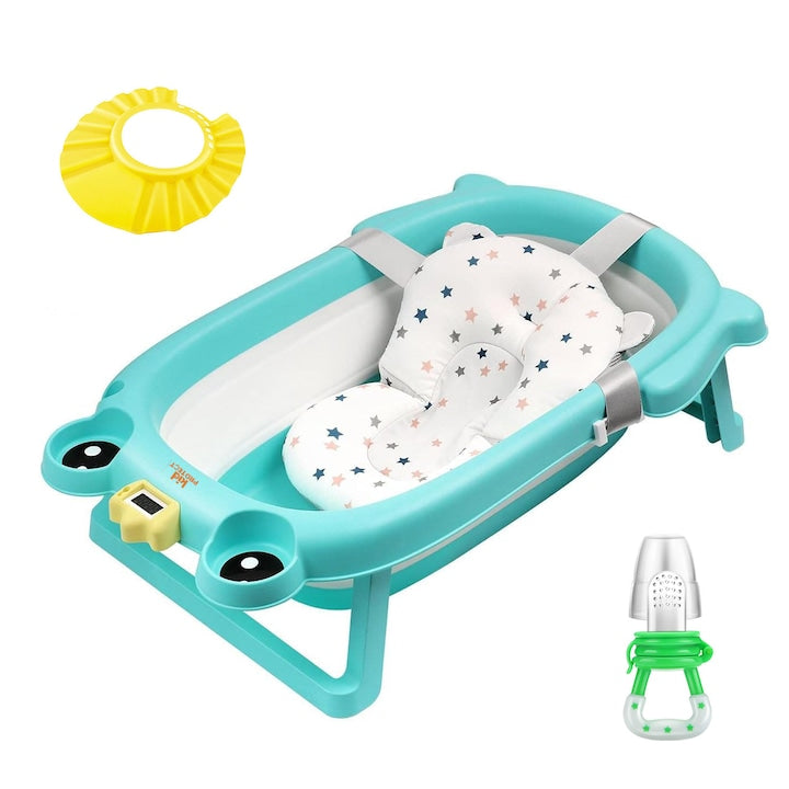 Cadita Bebelusi cu Pernuta KidProtect® Frogy Pliabila