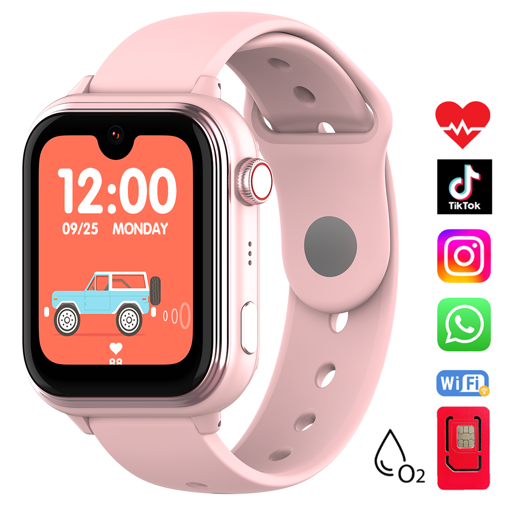 Ceas Smartwatch GPS Copii Cu Localizare Si Telefon Techone KT37, Roz