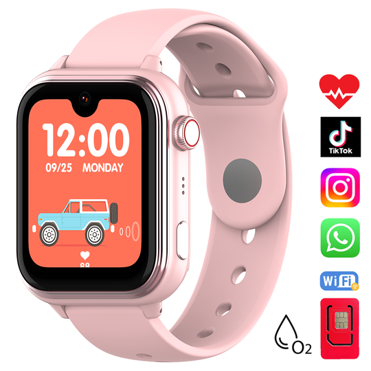 Ceas Smartwatch GPS Copii Cu Localizare Si Telefon Techone KT37, Roz