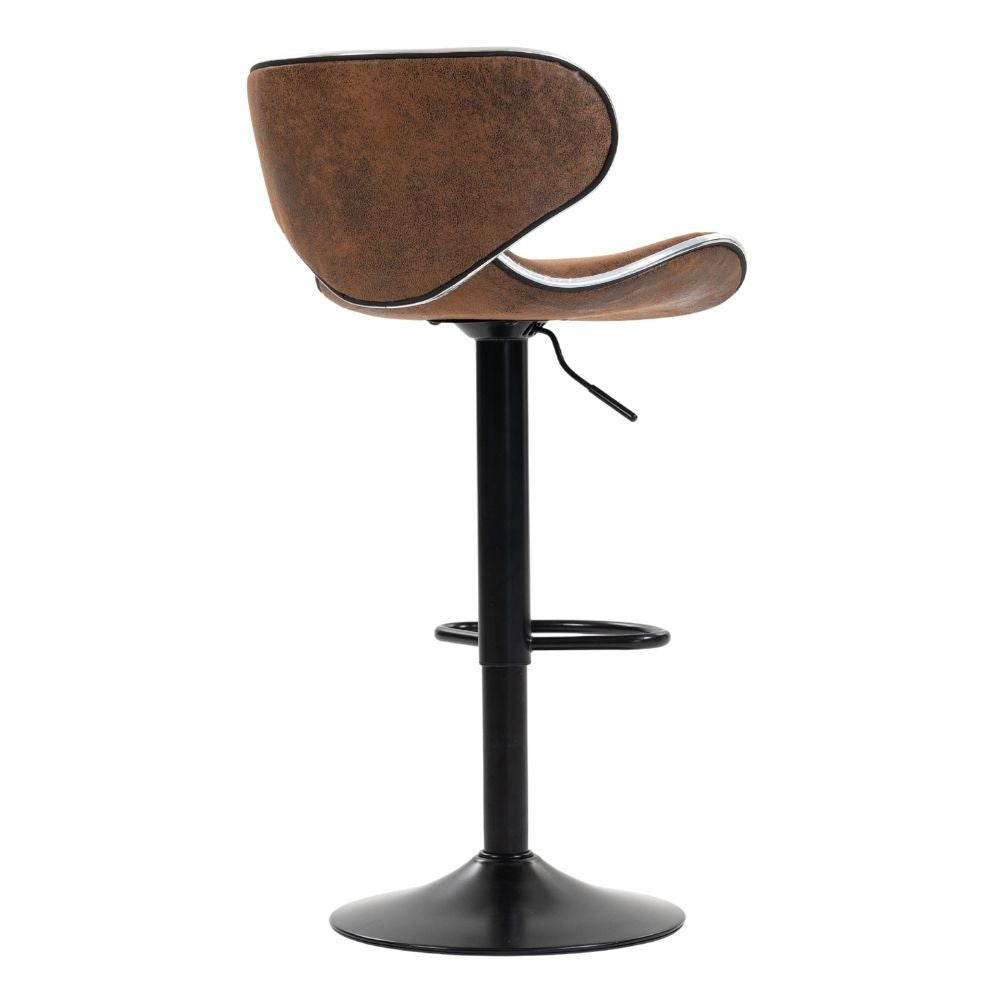 Set 2 x Scaun de Bar Inalt Cu Spatar KD Home Sky Vintage, Maro