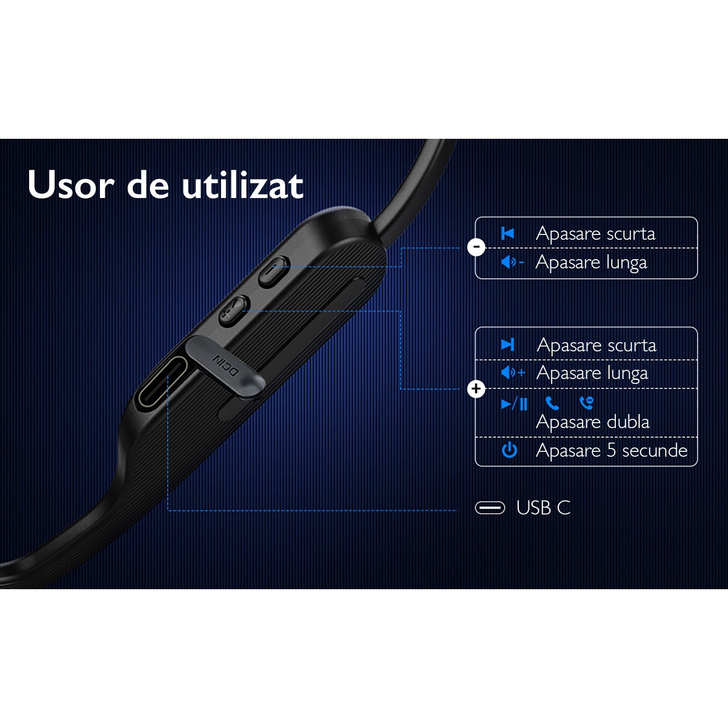 Casti Wireless Bone Conduction Runmus® Pro Runner