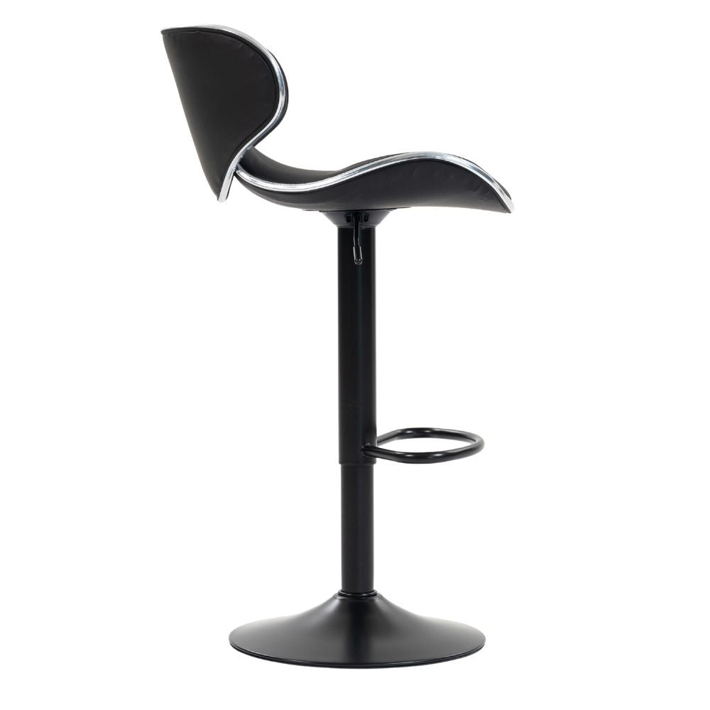 Set 2 x Scaun de Bar Inalt Cu Spatar KD Home Sky Vintage, Negru