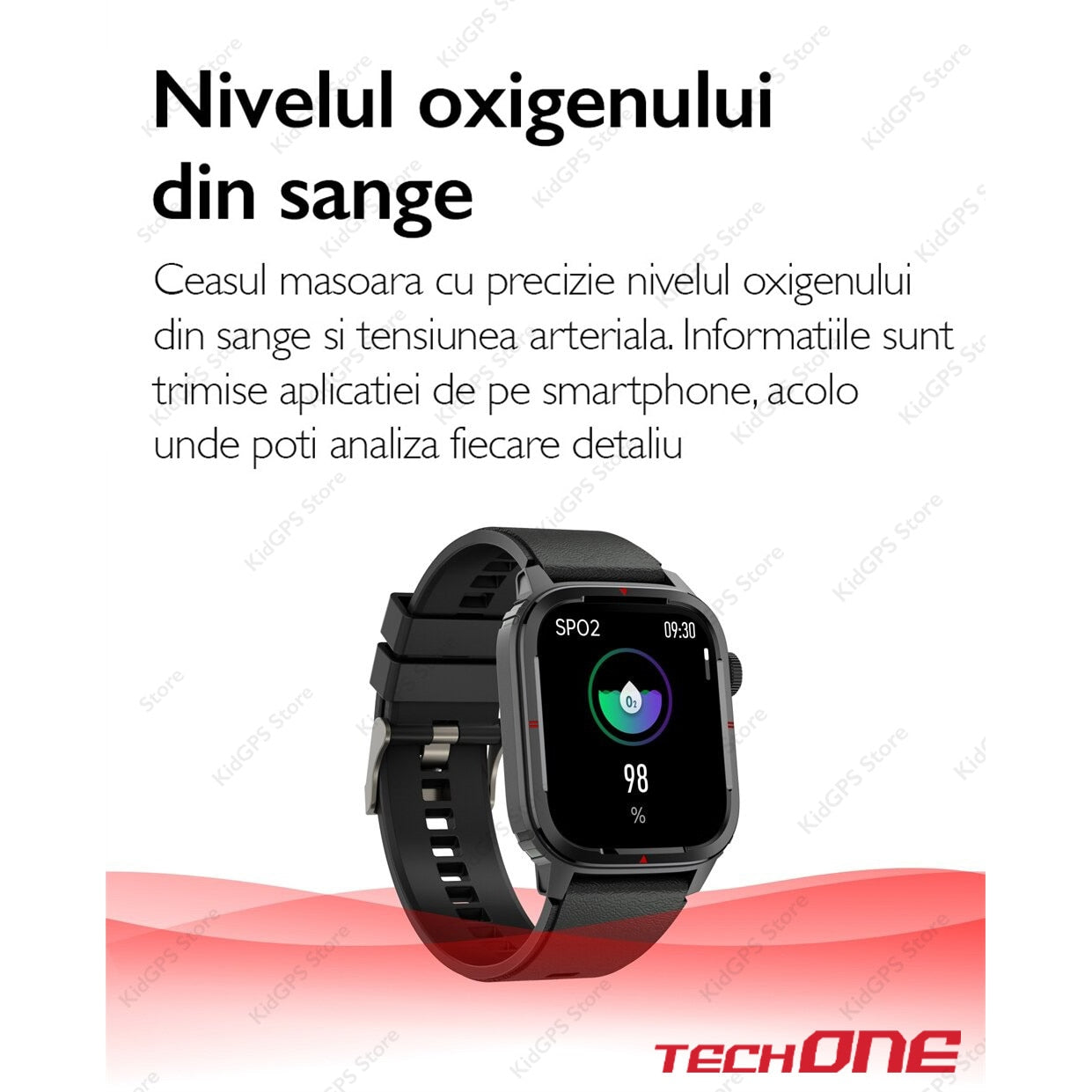 Ceas smartwatch barbati TechONE Q25 GT Runner, Argintiu