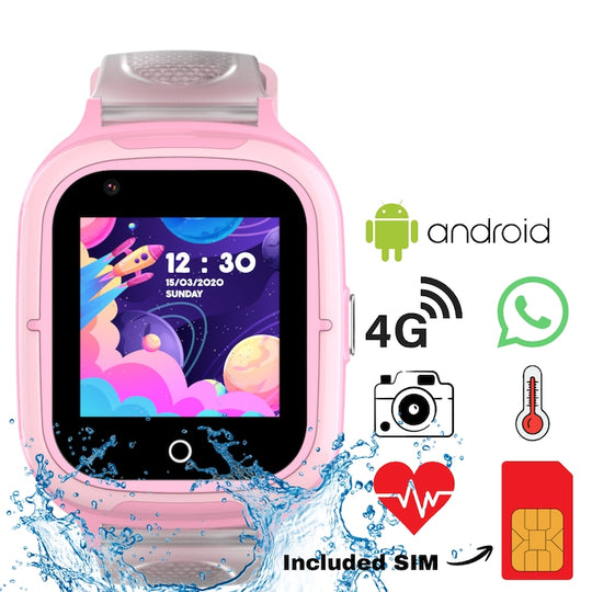 Ceas Smartwatch GPS Copii Techone KT23T 4G, Roz