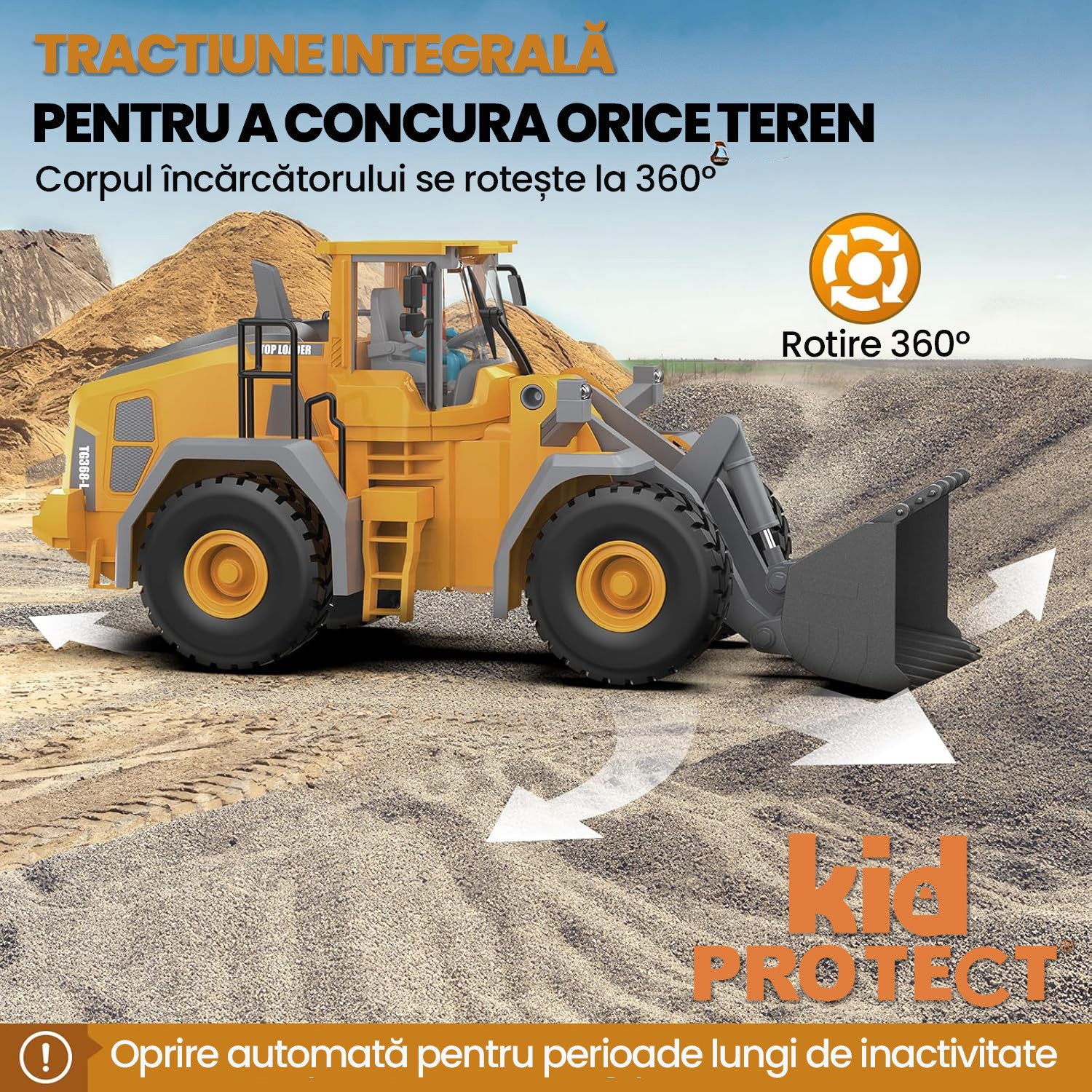 Buldozer Cu Telecomanda Pentru Copii KidProtect DozerMaster X