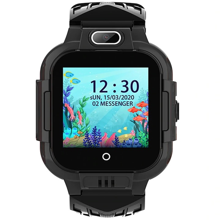 Ceas smartwatch GPS copii Techone™ KT16 4G, Negru