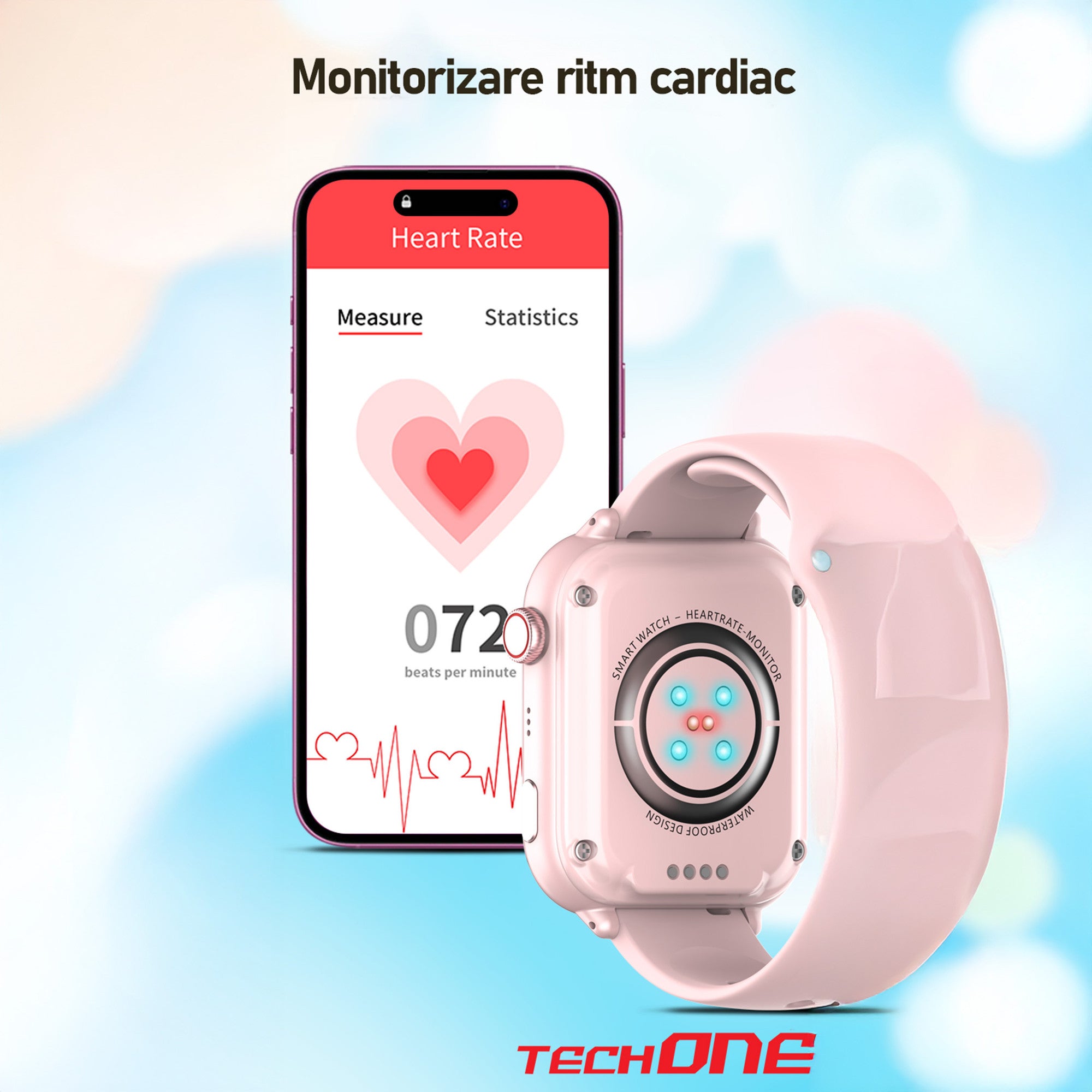 Ceas Smartwatch GPS Copii Cu Localizare Si Telefon Techone KT37, Albastru